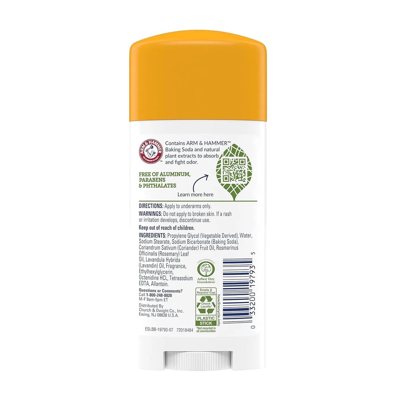 ARM & HAMMER Essentials Natural Deodorant Fresh 2.5 oz (Pack of 10) | Aluminum-Free Odor Protection - view 2