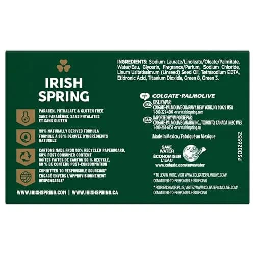 Irish Spring Deodorant Bar Soap, Original, 90 oz (2.55 kg) | Classic Scent for Deep Cleansing thumbnail 3