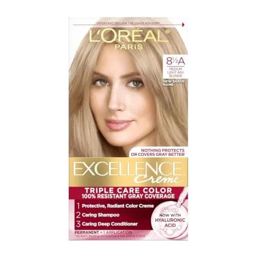 L'Oreal Paris Excellence Créme Permanent Hair Color 8.5A Champagne Blonde | Long-lasting, Gray Coverage, Easy Home Use thumbnail 2