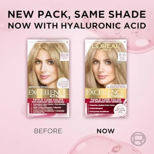 L'Oreal Paris Excellence Créme Permanent Hair Color 8.5A Champagne Blonde | Long-lasting, Gray Coverage, Easy Home Use thumbnail 4