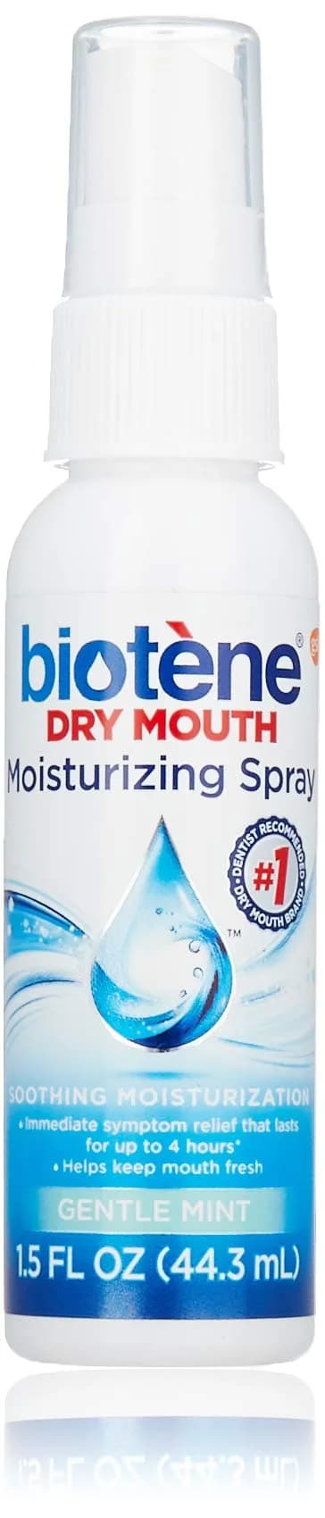 Biotène Gentle Mint Moisturizing Mouth Spray 1.5 Fl Oz (Pack of 3) | Sugar-Free Dry Mouth Relief — 1.5 Fl Oz