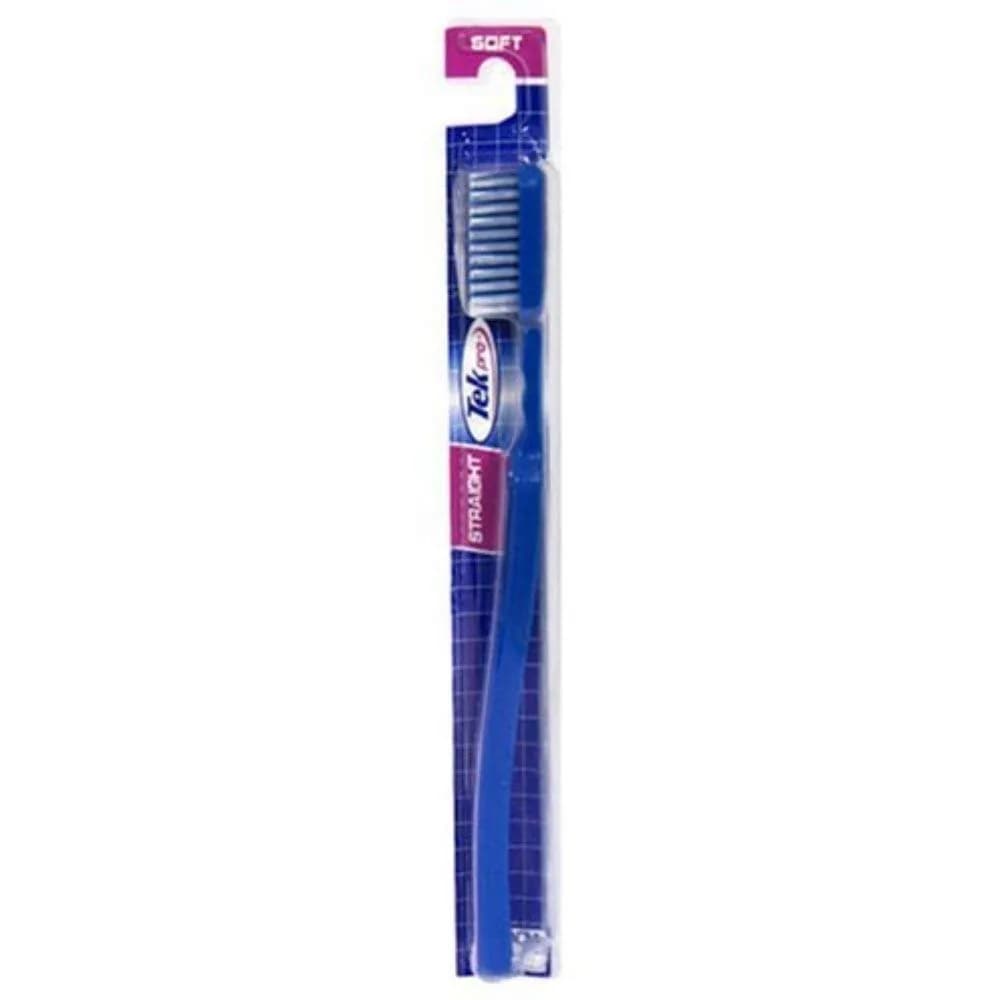 TEK Pro Straight Firm Toothbrush (Pack of 2) | Firm Bristles for Effective Plaque Removal — Blue