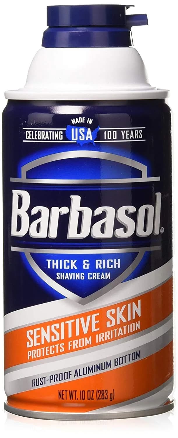 Barbasol Thick & Rich Shaving Cream for Sensitive Skin 296ml (10 oz) | Gentle Care Pack of 11 — Cream