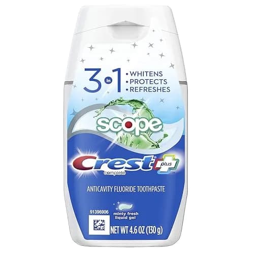 Crest Complete Tartar Control Whitening Toothpaste with Scope Mint Fresh Flavor 130g (4.6 oz) | Fluoride Cavity Protection thumbnail 1