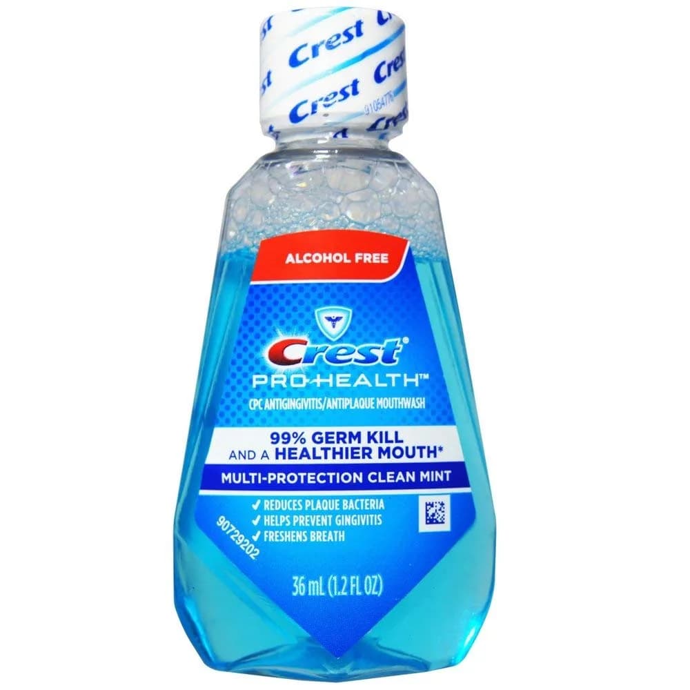 Crest Pro-Health Mouthwash, Alcohol Free, Multi-Protection, 1.2 oz (Pack of 9) | Fresh Mint & Gingivitis Defense