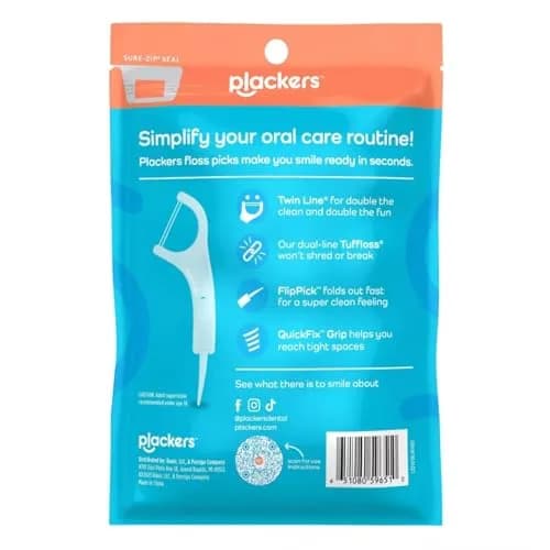 Plackers Twin-Line Dental Flossers Cool Mint 900 Count (30 x 30 Picks) | Whitening Floss Picks for Effective Cleaning thumbnail 2