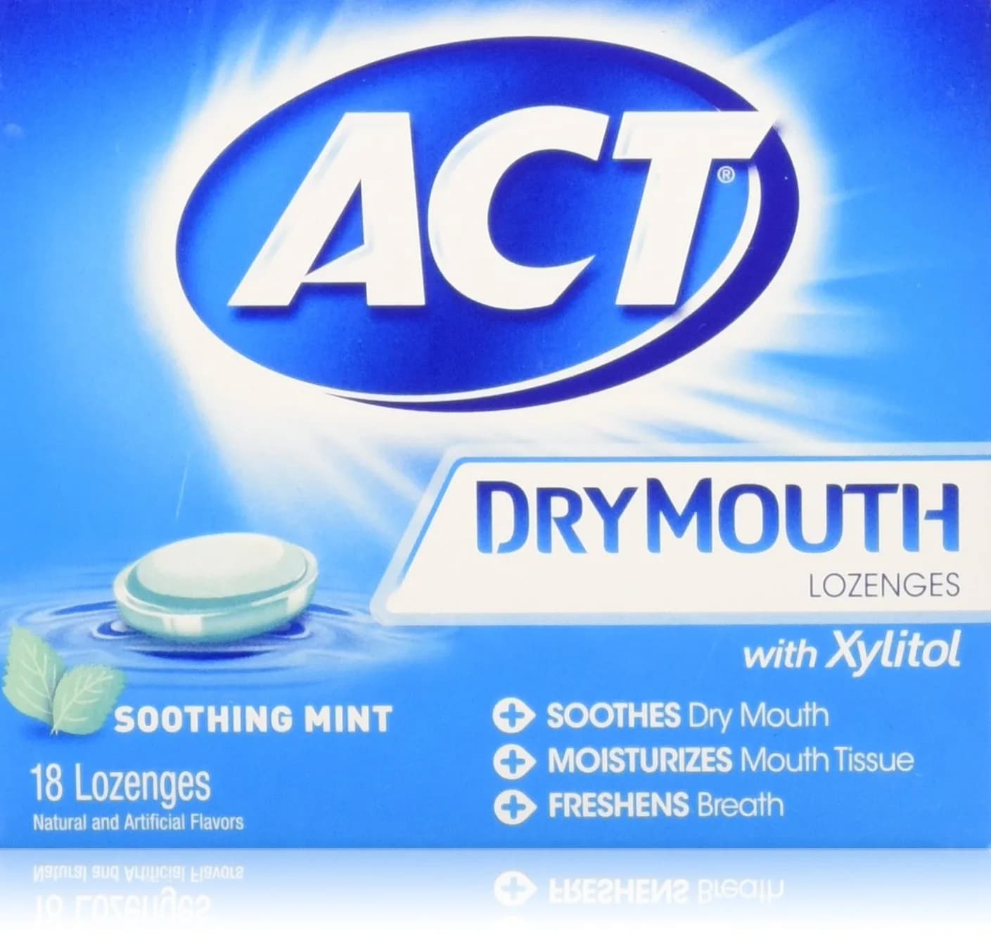 ACT Dry Mouth Soothing Mint Lozenges 54 Count (18 ea x 3) | Moisturizes Mouth Tissue & Refreshes Breath
