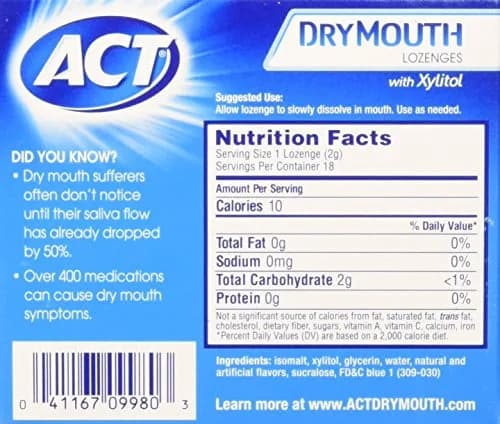 ACT Dry Mouth Soothing Mint Lozenges 54 Count (18 ea x 3) | Moisturizes Mouth Tissue & Refreshes Breath thumbnail 2