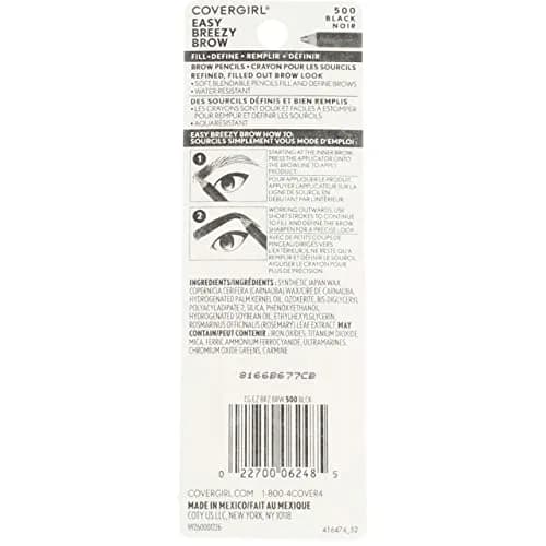 COVERGIRL Professional Brow & Eye Makers Eyeliner Pencil, Midnight Black 500, 1.8g (Pack of 10) | Twin Pencils for Brows & Eyes thumbnail 2