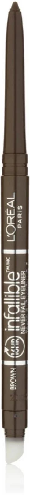 L'Oreal Paris Infallible Never Fail Eyeliner Pencil, Brown 531, 0.008 oz (3-Pack) | Hypoallergenic & Long-Lasting — Brown 531