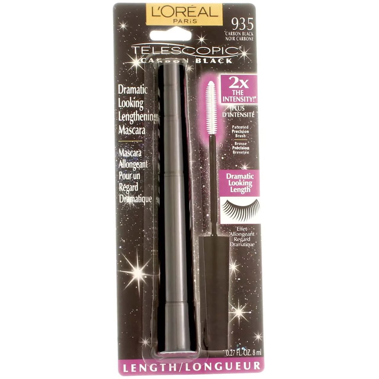 L'Oreal Paris Telescopic Mascara, Carbon Black | Lengthening & Separating, Ophthalmologist Tested