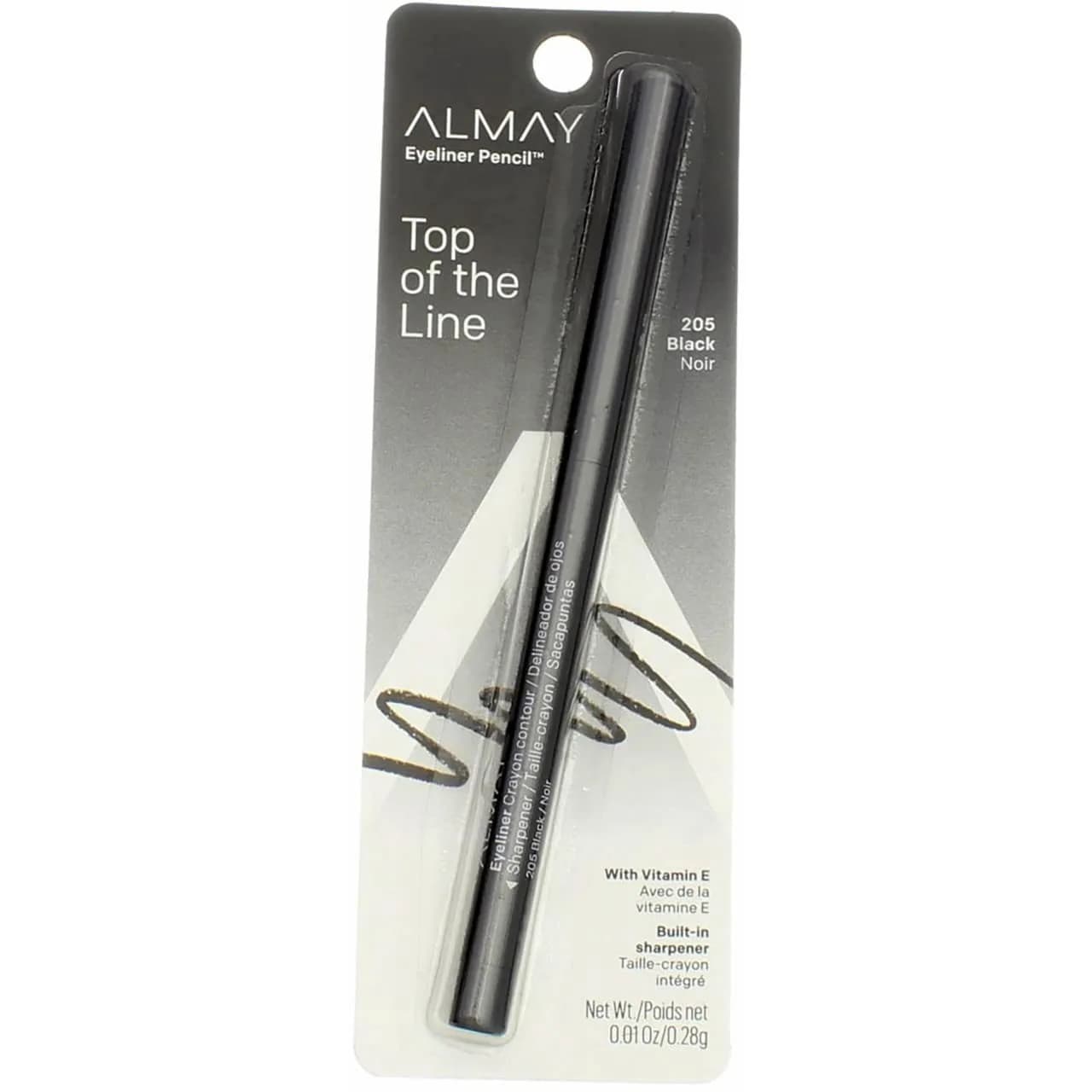 Almay Black Eyeliner Pencil 0.01 oz (6-Pack) | Hypoallergenic & Water-Resistant for Sensitive Eyes - main product image