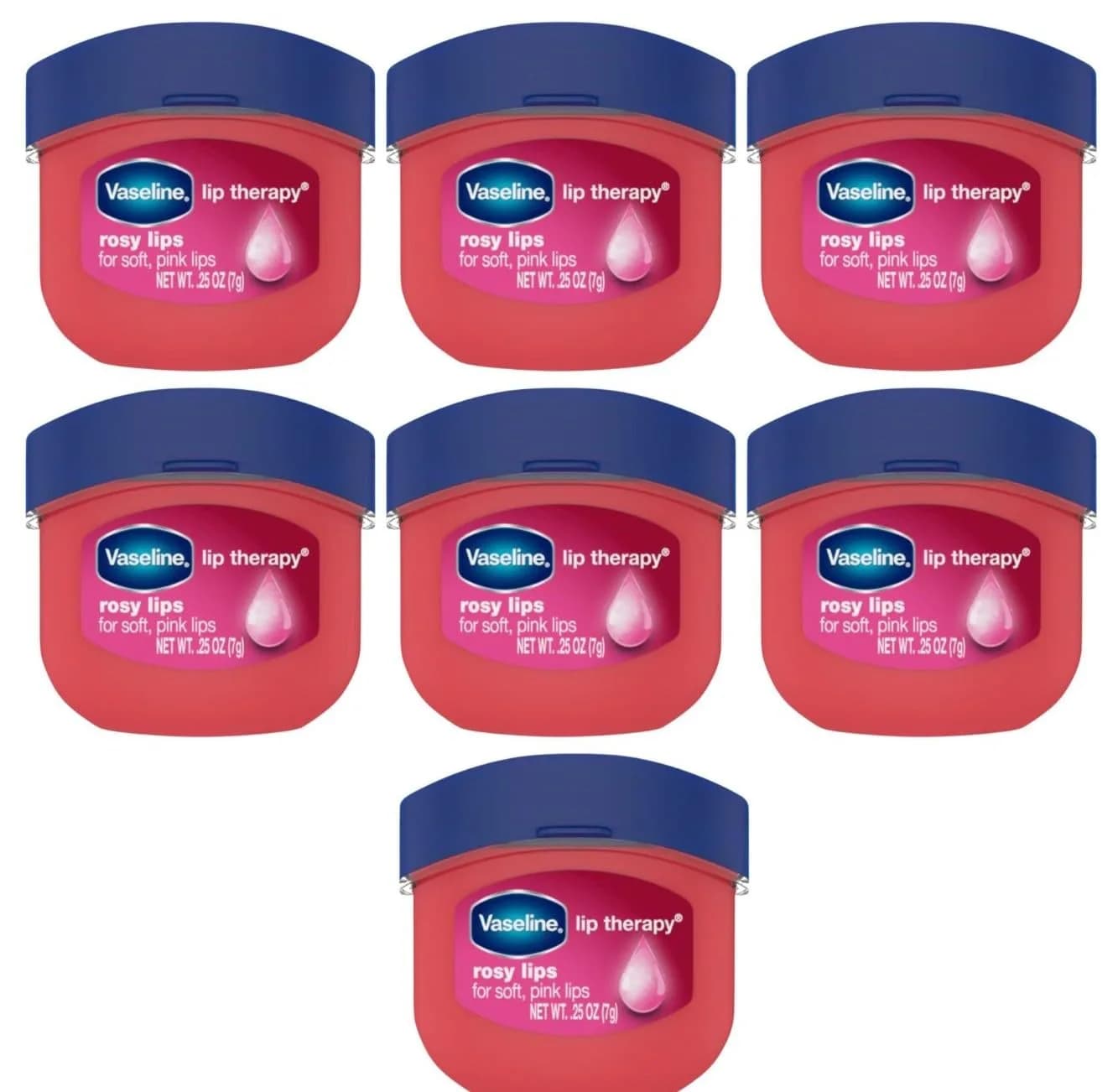 Vaseline Lip Therapy Rosy Lips 0.25 Ounce (Pack of 7) - Tinted Healing Balm - main product image