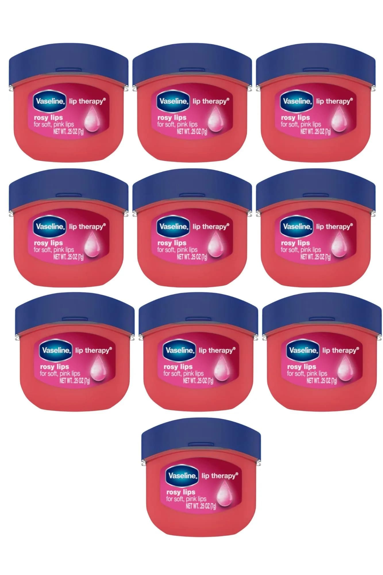 Vaseline Lip Therapy Rosy Lips 0.25 Ounce (Pack of 10) Balm for Dry Lips — 0.25 Ounce