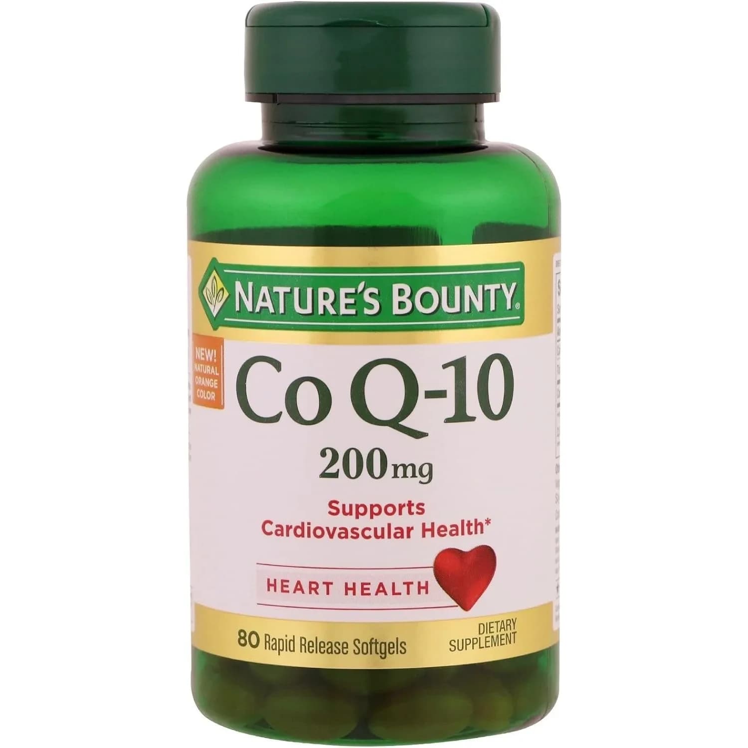 Nature's Bounty Co Q-10 200 mg Rapid Release Softgels | Supports Cardiovascular Health (80 Count Pack of 8) — Softgel