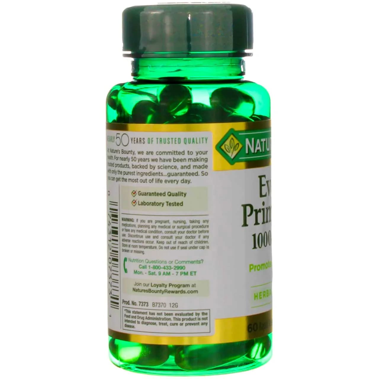 Nature's Bounty Primrose Oil 1000mg Herbal Supplement 60 Softgels (720 Count) | Promotes Women's Health - view 2