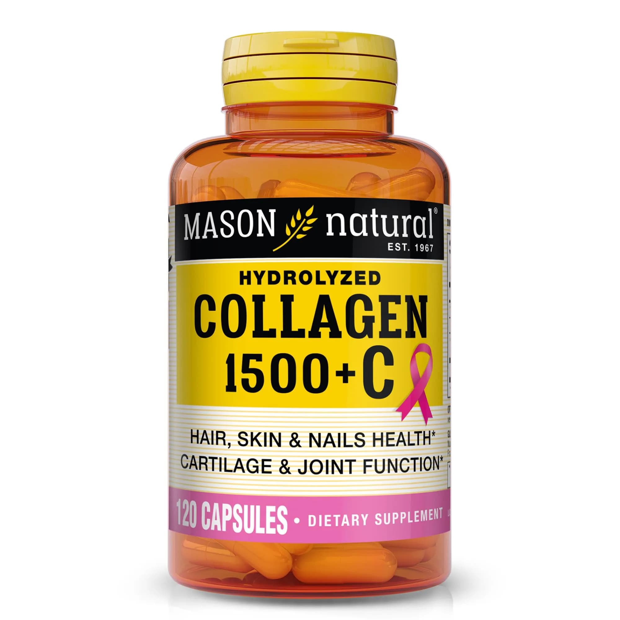 MASON NATURAL Collagen with Vitamin C & Biotin 1500mg | Supports Hair, Skin & Nails (70-120 chars) — No Color