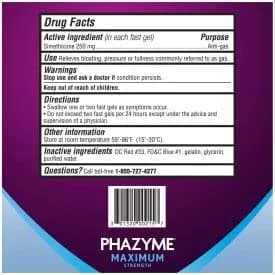 Phazyme Maximum Strength Gas and Bloating Relief 36 Fast GELS Pack of 3 | 250 mg Simethicone & 750 mg Calcium Carbonate | Fast-Acting Chewable Relief thumbnail 12