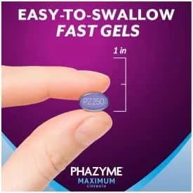 Phazyme Maximum Strength Gas and Bloating Relief 36 Fast GELS Pack of 3 | 250 mg Simethicone & 750 mg Calcium Carbonate | Fast-Acting Chewable Relief thumbnail 4