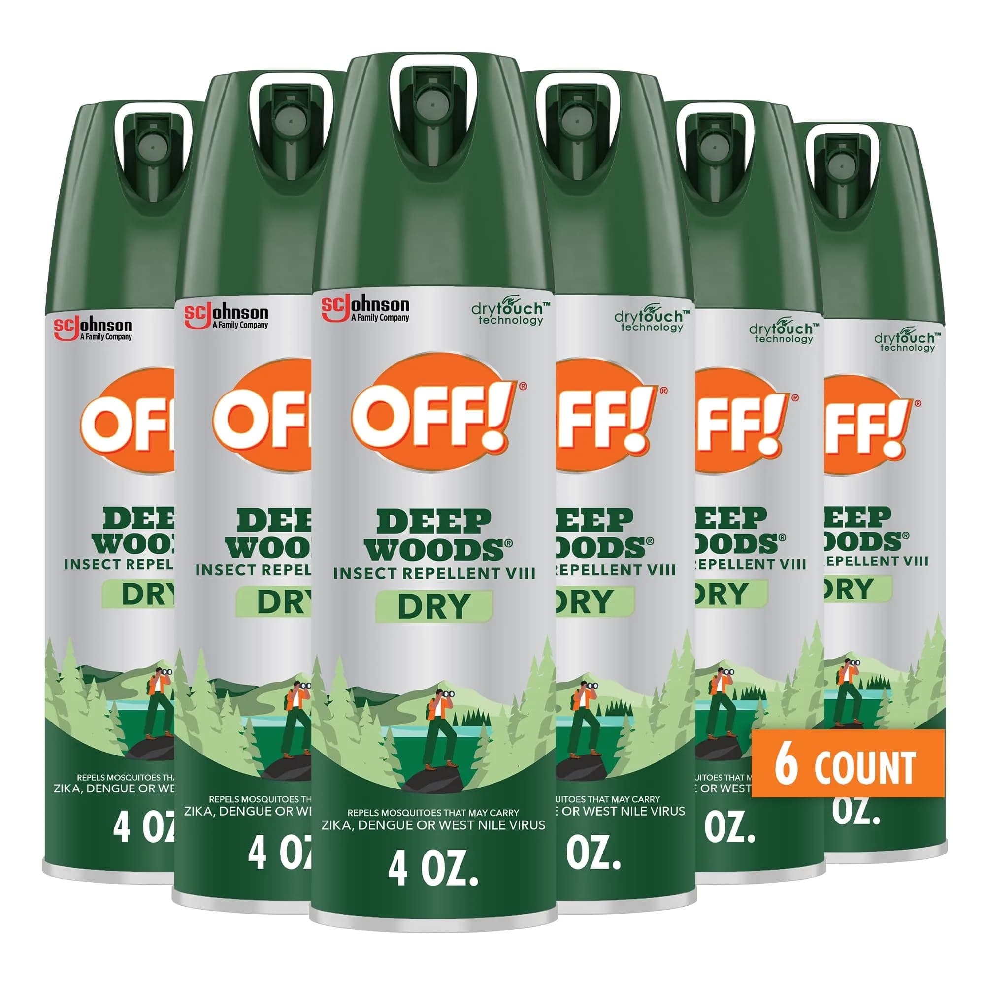 OFF! Deep Woods Dry Bug Spray Insect Repellent 25% DEET 4oz (118ml) Aerosol | EPA Registered for Mosquitoes & Ticks - main product image