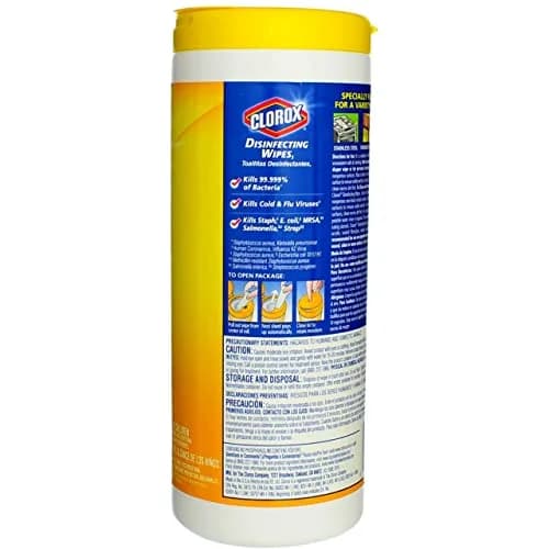 Clorox Disinfecting Wipes Lemon 35CT | Thick, 99.9% Germ Kill, Bleach-Free, Multi-Surface (enables 210 wipes, 2.27kg) thumbnail 4