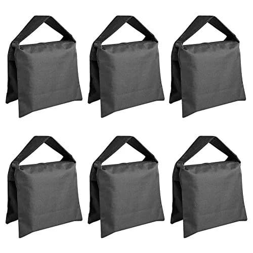 NEEWER 6 Pack Black Sand Bag Photography Studio Video Stage Saddlebag 11.8 x 11.1 inches | Heavy Duty Stabilizer for Light Stands & Tripods thumbnail 1