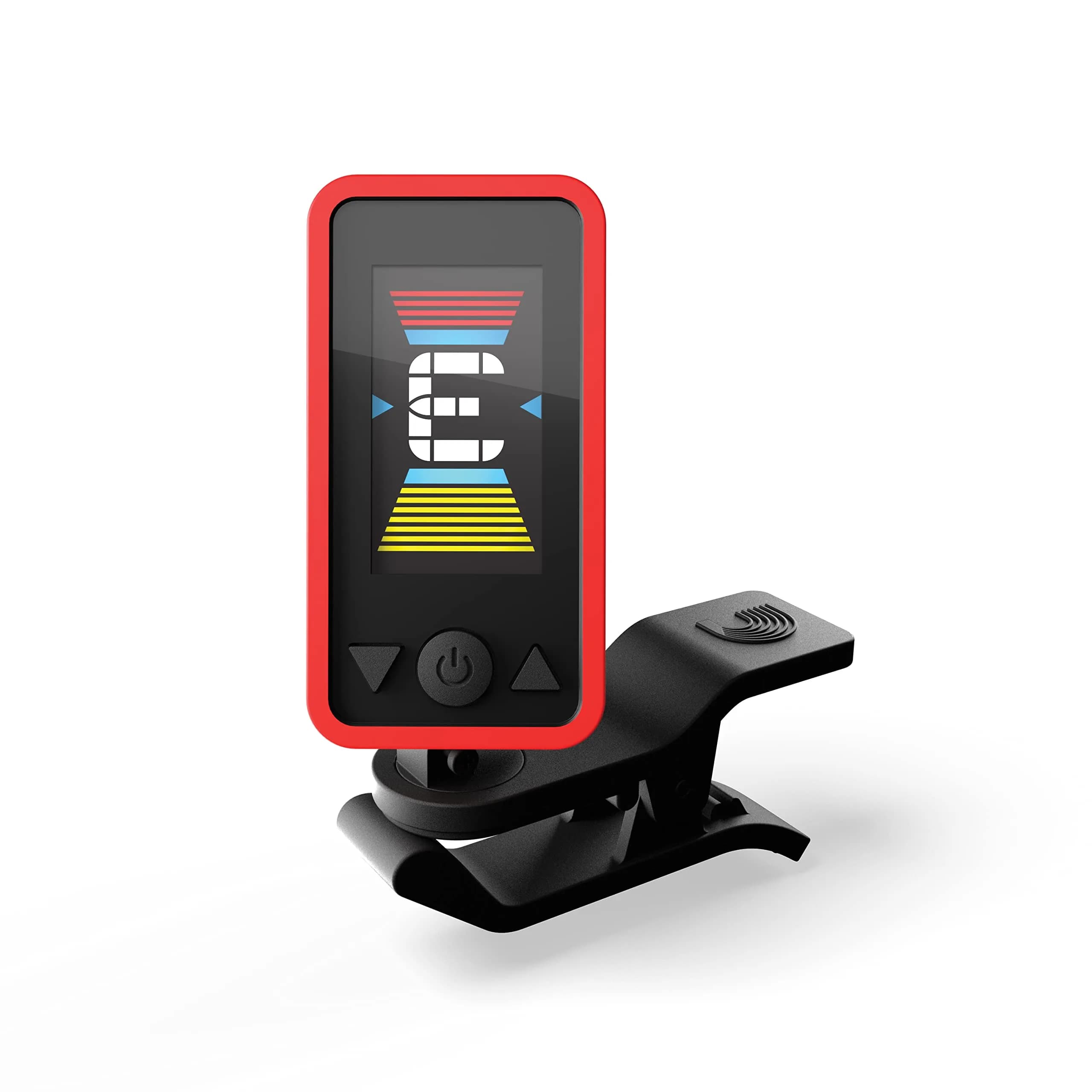 D'Addario Eclipse Red Clip-On Guitar Tuner | Accurate Chromatic Tuning for Guitar, Bass, Ukulele