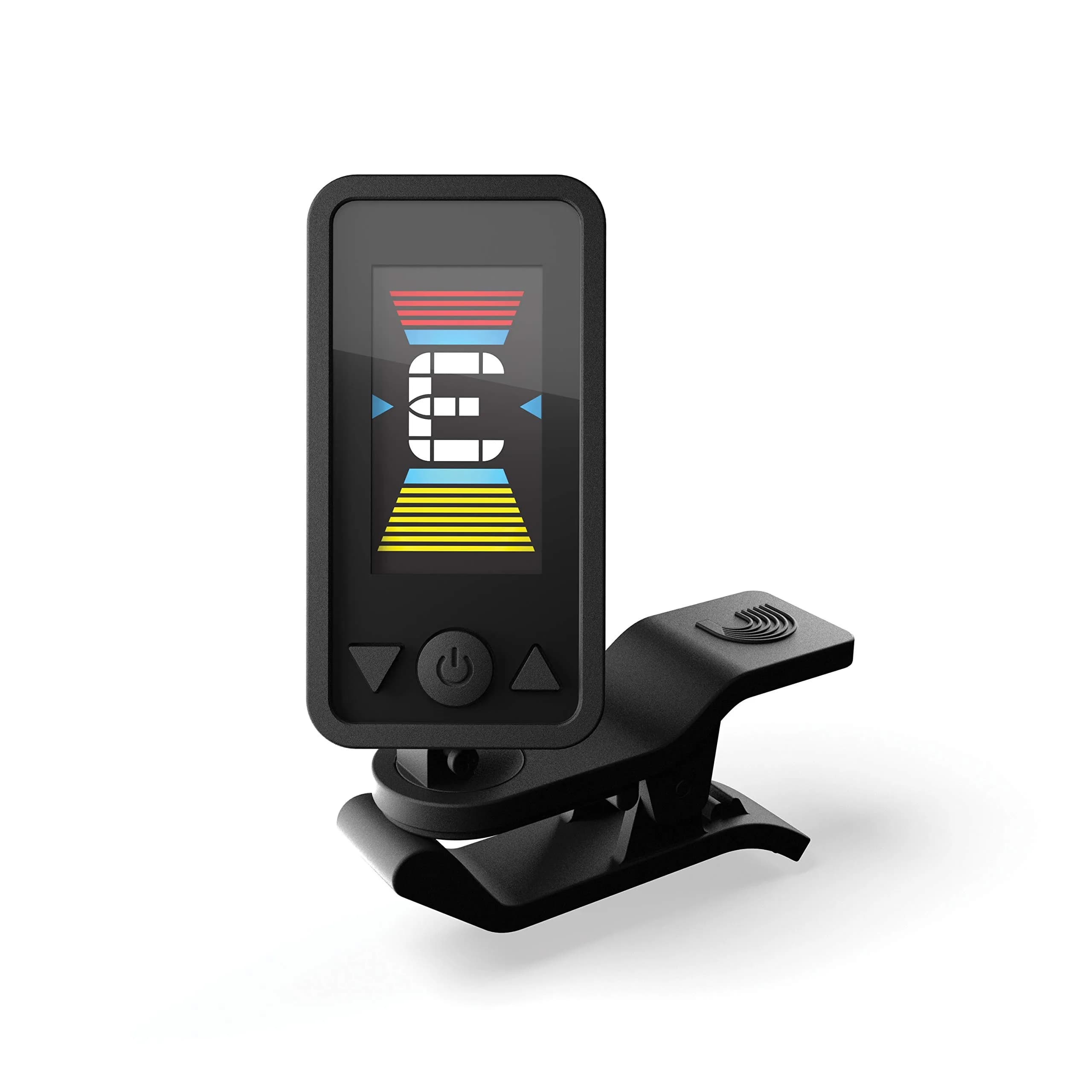 D'Addario Eclipse Headstock Clip-On Guitar Tuner, Black | Accurate Chromatic Tuning for Guitars, Basses, Ukuleles