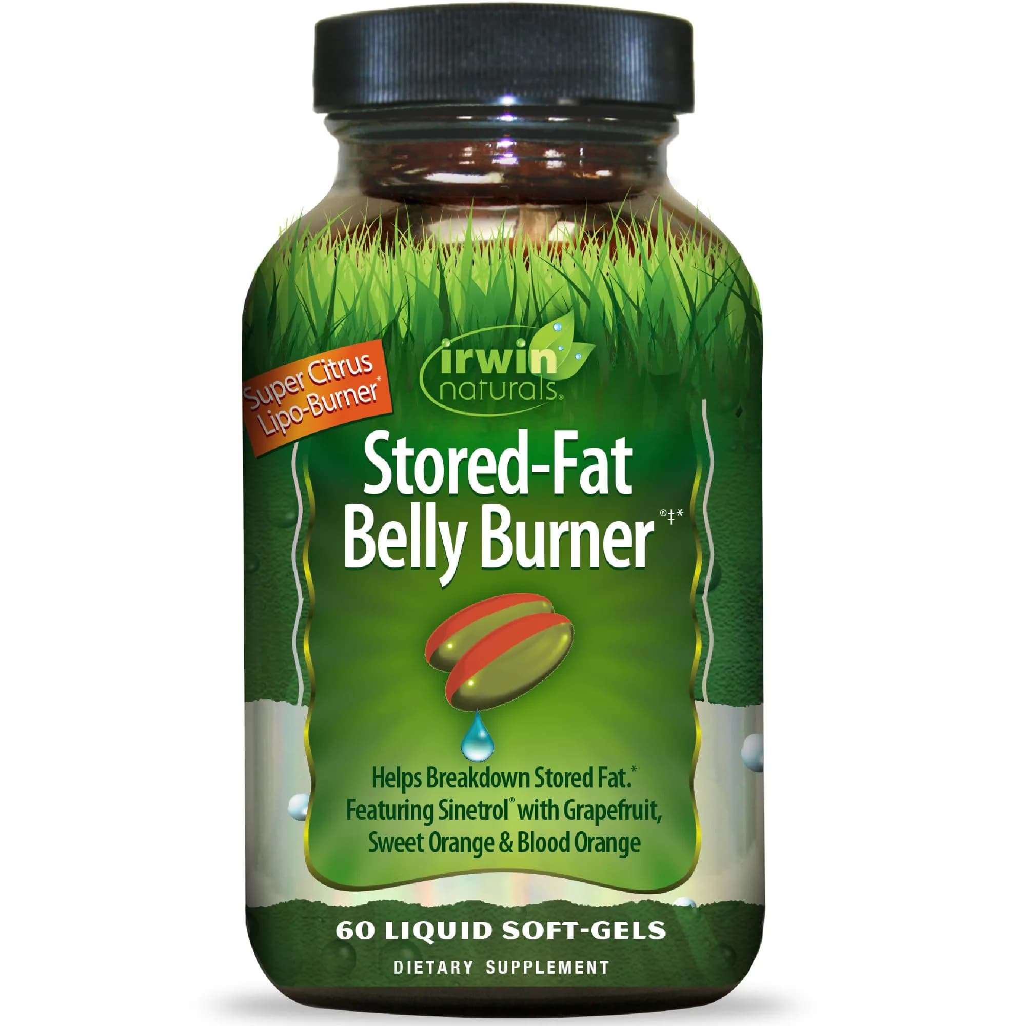 Irwin Naturals Stored-Fat Belly Burner Fat Metabolism | 60 Liquid Soft-Gels for Targeted Belly & Hip Fat | BioPerine Enhanced — Blue