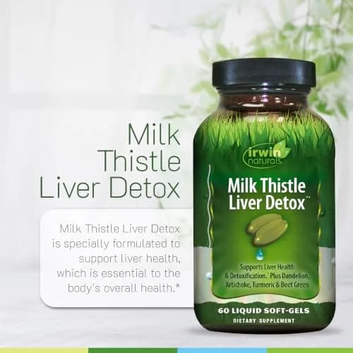 Irwin Naturals Milk Thistle Liver Detox Supplement | 60 Softgels for Liver Support & Detox thumbnail 5