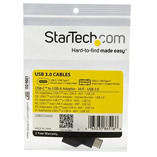 StarTech USB Type-C to USB 3.0/2.0 Adapter | 2-Year Warranty, USB-C Reversible Connector, Compatible with USB 3.0 Devices thumbnail 3