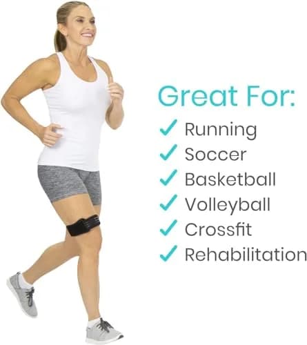 Vive IT Band Strap - Iliotibial Band Compression Wrap - Outside of Knee - 1 Count (Black) thumbnail 4