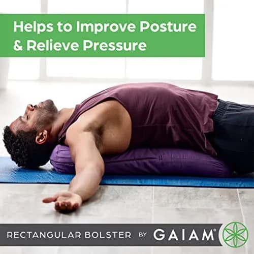 Gaiam Yoga Bolster Pillow Supportive Cushion for Restorative Yoga | Teal thumbnail 7