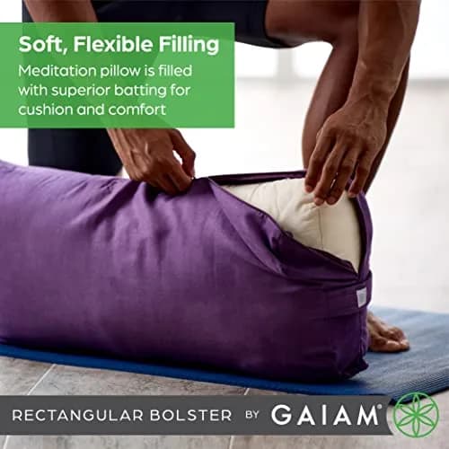 Gaiam Yoga Bolster Pillow Supportive Cushion for Restorative Yoga | Teal thumbnail 2
