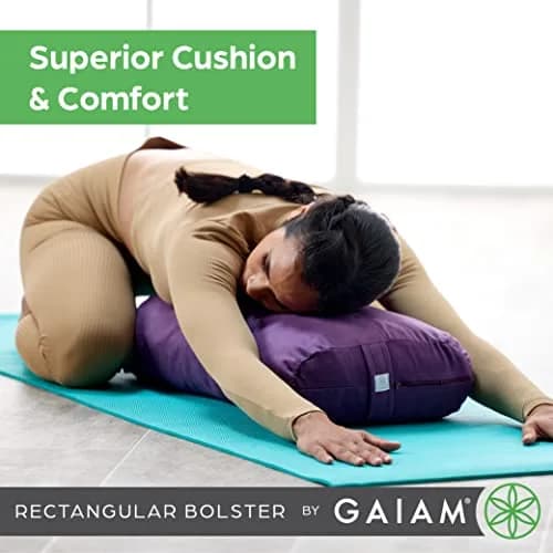 Gaiam Yoga Bolster Pillow Supportive Cushion for Restorative Yoga | Teal thumbnail 3