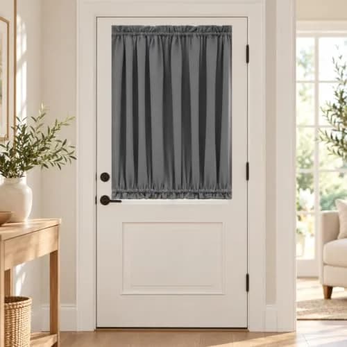 Aquazolax Grey Curtains for Door Window 54W x 40L | Elegant Privacy & Light Control thumbnail 1