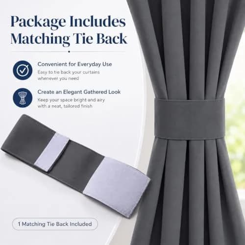 Aquazolax Grey Curtains for Door Window 54W x 40L | Elegant Privacy & Light Control thumbnail 6