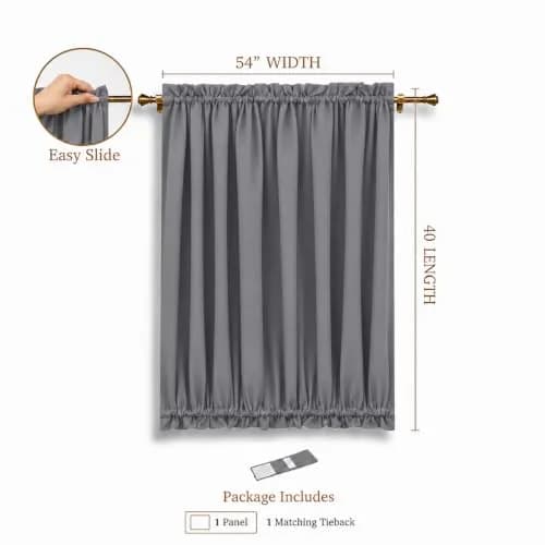 Aquazolax Grey Curtains for Door Window 54W x 40L | Elegant Privacy & Light Control thumbnail 2