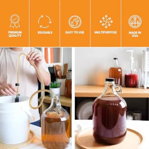 FastRack 1 Gallon Glass Jug | 4 Pack with Polyseal Caps | Laundry & Kitchen Storage thumbnail 2