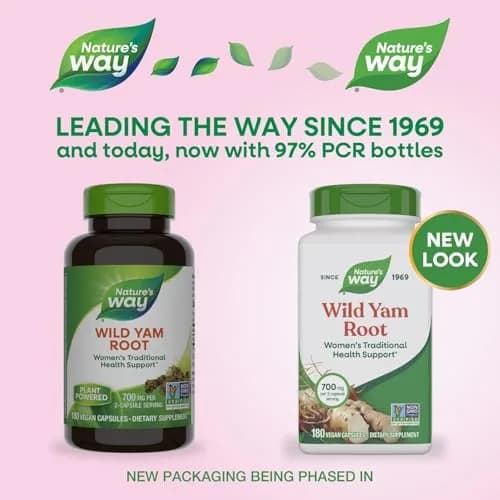 Nature's Way Wild Yam Root Capsules 180 Count (90 Servings) | Traditional Women's Health Support thumbnail 3