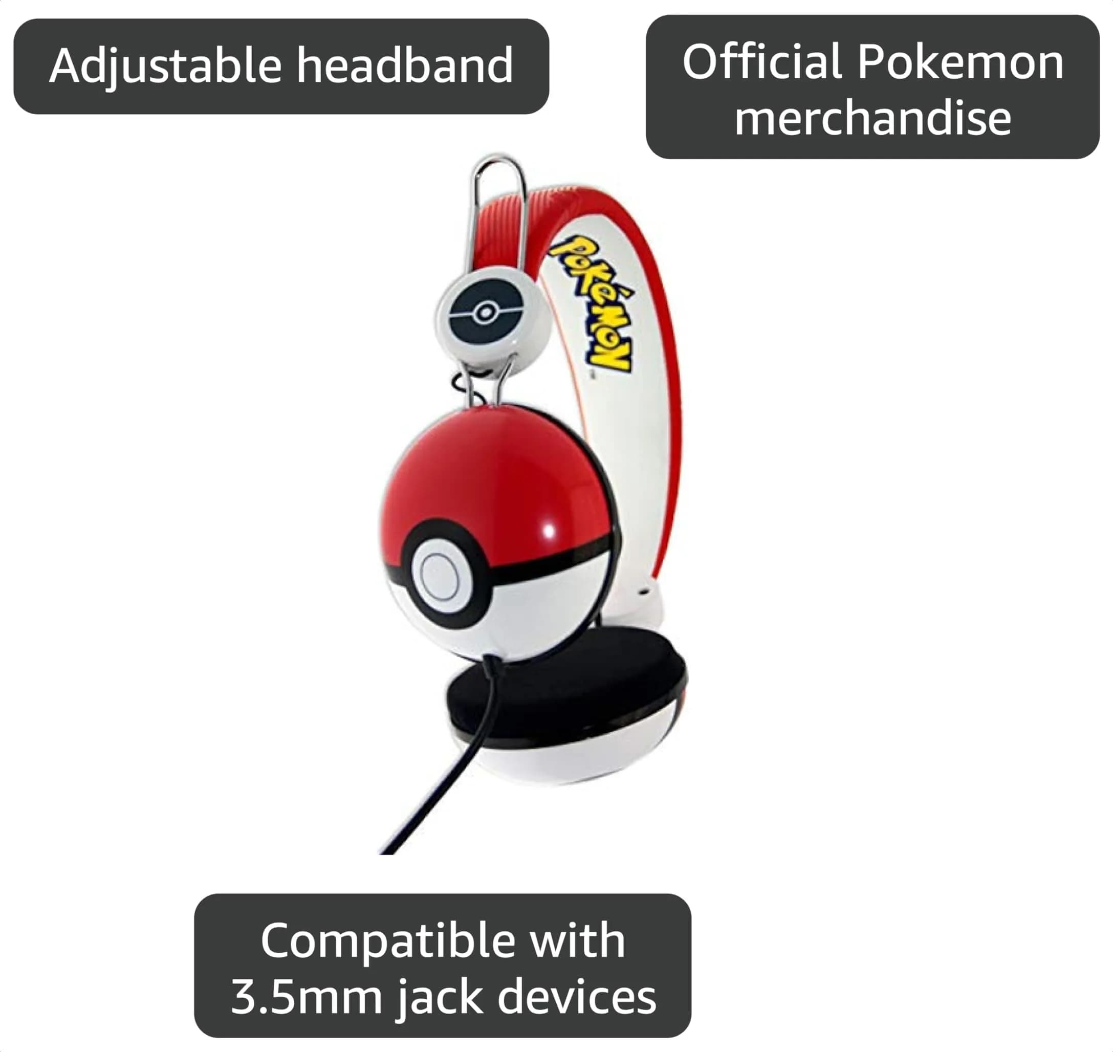 OTL Technologies Pokemon Poke Ball On-Ear Wired Headphones | 20 KHz Frequency Response - view 3