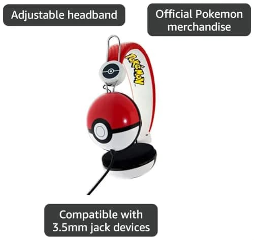 OTL Technologies Pokemon Poke Ball On-Ear Wired Headphones | 20 KHz Frequency Response thumbnail 3