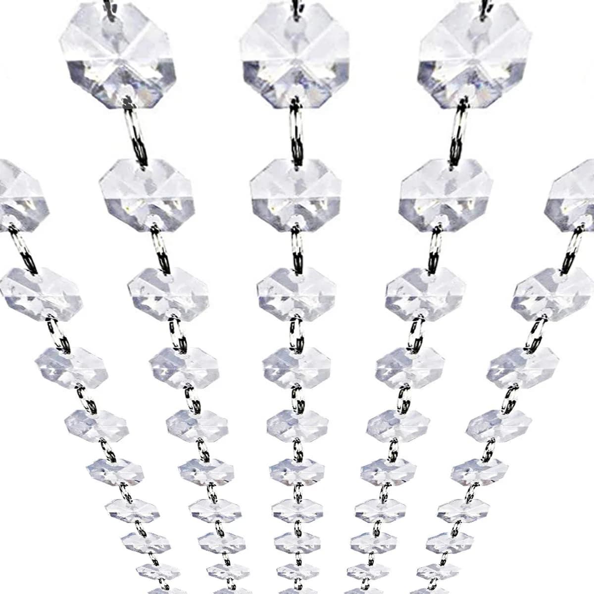 KinHom Crystal Acrylic Gems Bead Garland Strands 4.88 m (16 ft) | Elegant Decor for Parties & Home