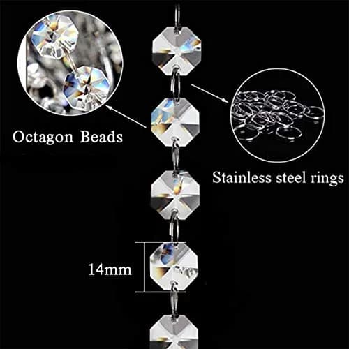 KinHom Crystal Acrylic Gems Bead Garland Strands 4.88 m (16 ft) | Elegant Decor for Parties & Home thumbnail 3
