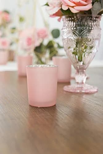 Weddingstar Vintage Inspired Pressed Glass Goblet, Blush Pink, 10 fluid ounces | Elegant vintage glassware for special occasions thumbnail 3