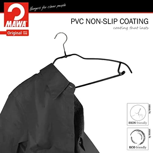 MAWA Clothes Hanger Silhouette Series 2 Pack | Space-Saving Non-Slip German Quality thumbnail 2