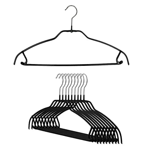 MAWA Silhouette Ultra-Thin Series Clothes Hanger 16.25" Black | Space Saving, Non-Slip, Pant & Skirt Hooks thumbnail 1
