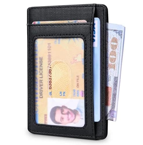 Travelambo Slim Wallet Front Pocket Minimalist Leather RFID Blocking Medium Size | Compact & Secure thumbnail 2