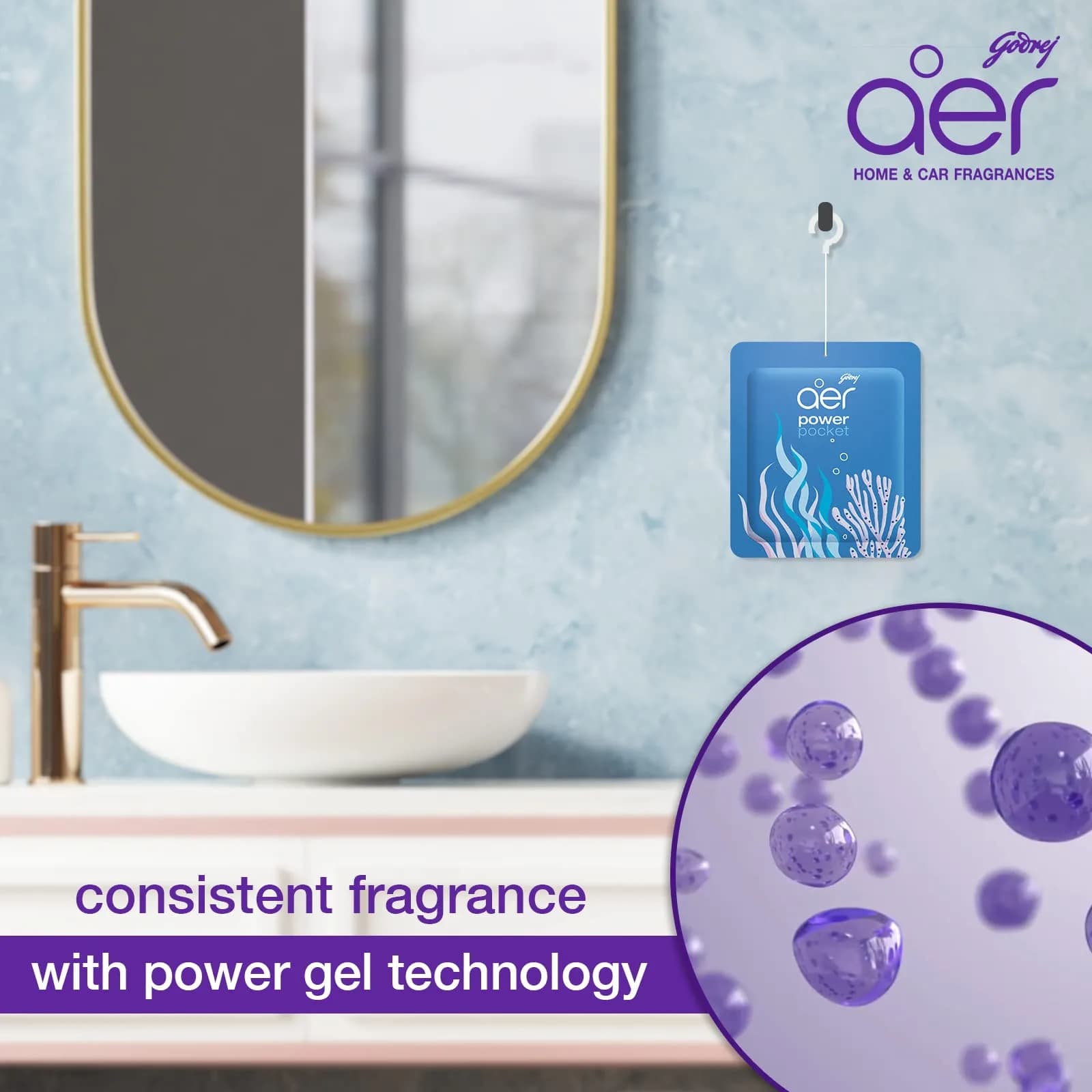 Godrej aer Pocket Bathroom Fragrance Berry Gel 30g (1.05 oz) Pack | Odour Neutralizer for 30 Days - view 4