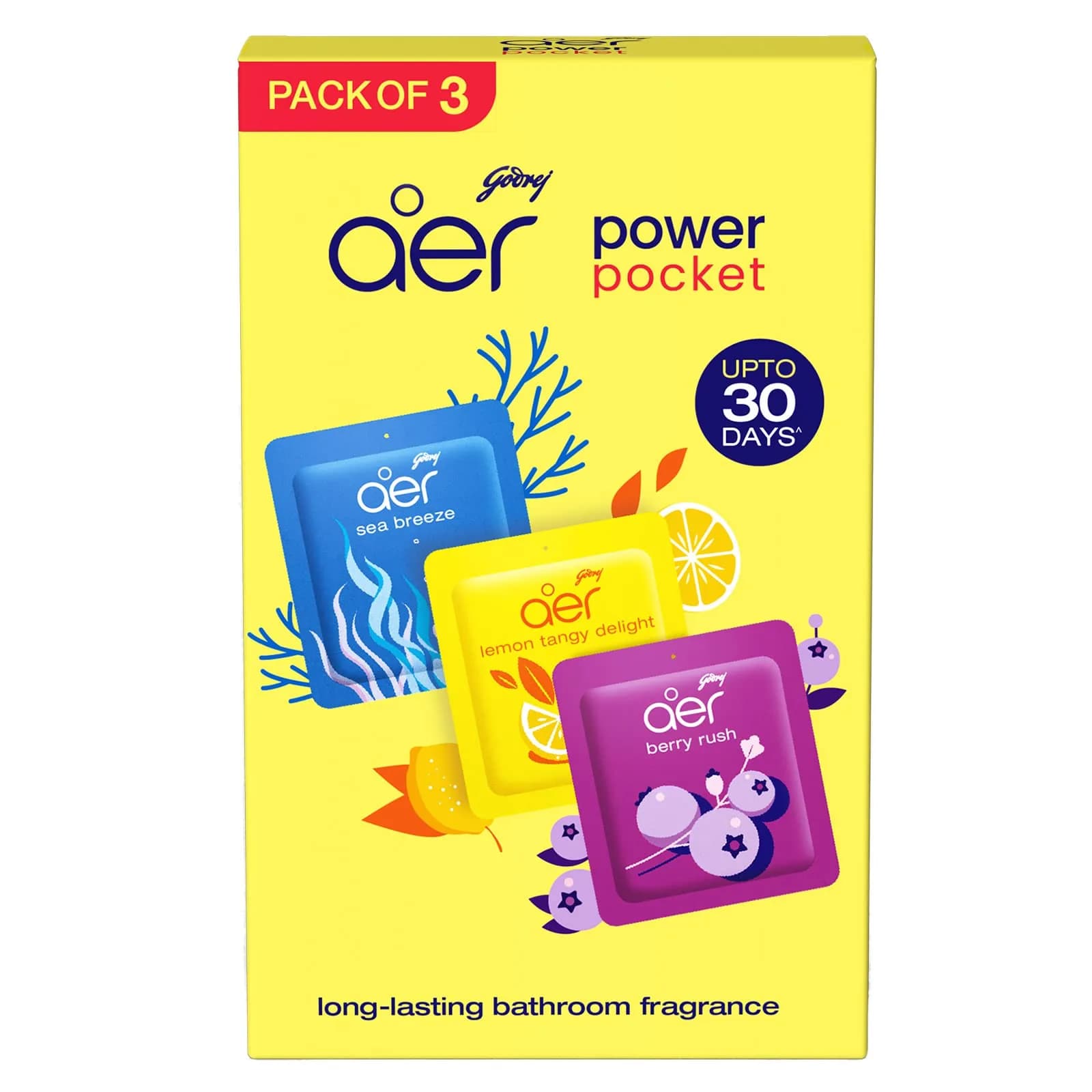 Godrej aer Pocket Bathroom Fragrance Berry Gel 30g (1.05 oz) Pack | Odour Neutralizer for 30 Days - view 6